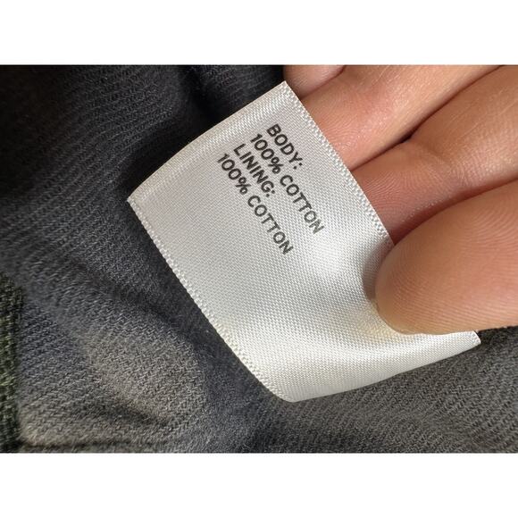 Duluth Trading Co Jacket Mens 2XL Green Plaid Canvas Flannel Lined Snap Shacket - Picture 9 of 13